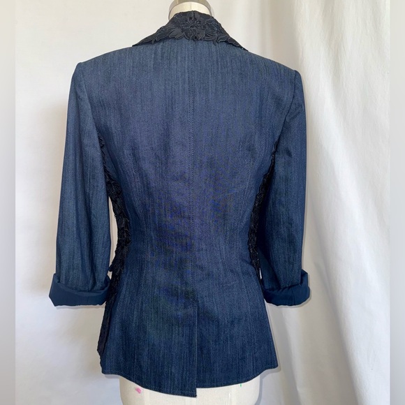 CINQ À SEPT Laney Lace Denim Jacket Size 6 - Picture 4 of 5